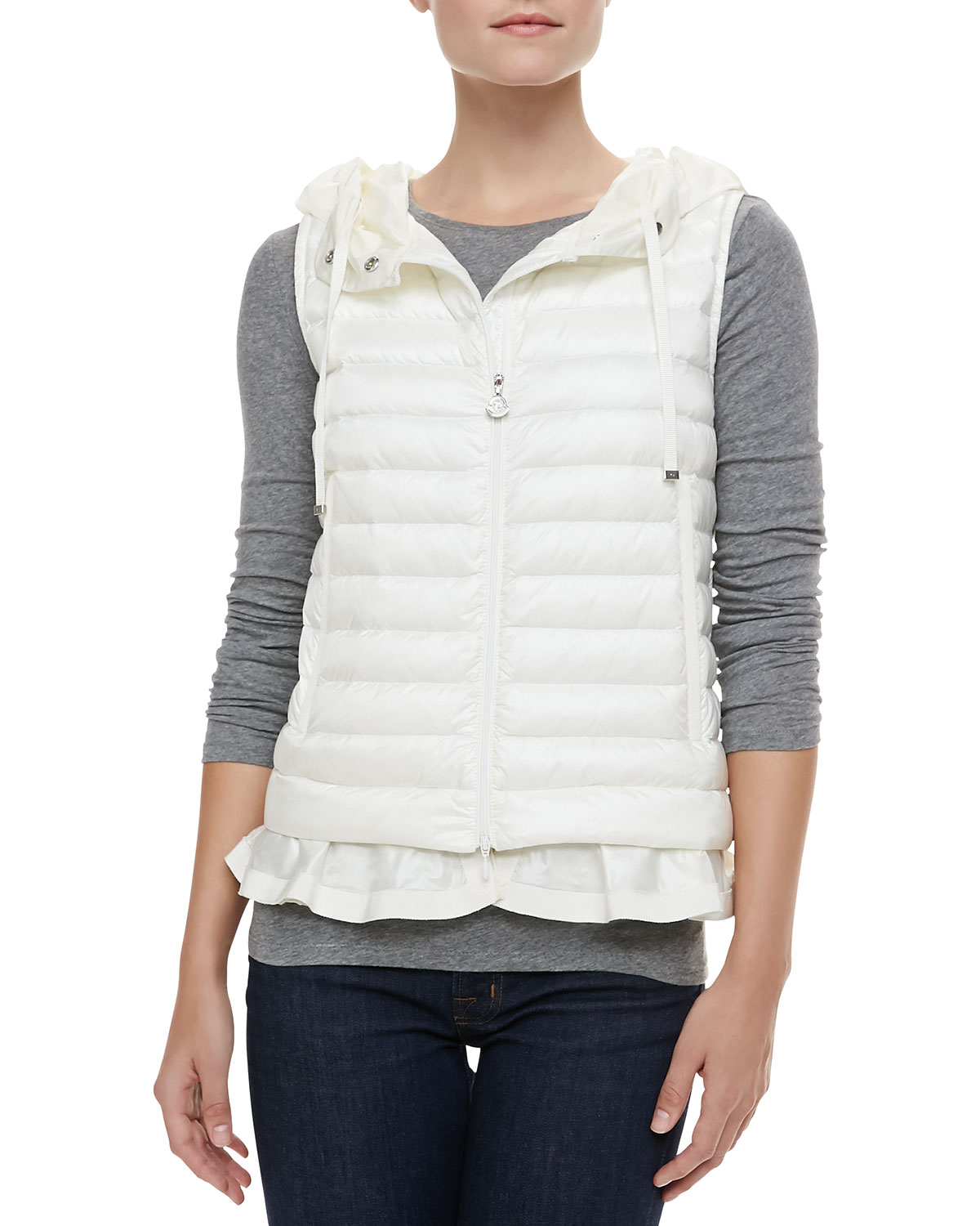 moncler white vest moncler white vest