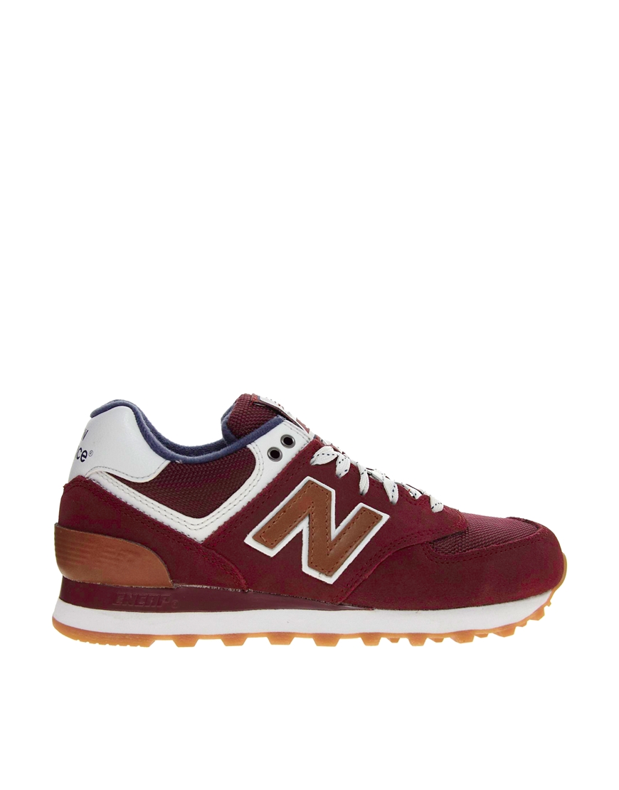 New Balance 574 Canteen Burgundy Sneakers in Red - Lyst
