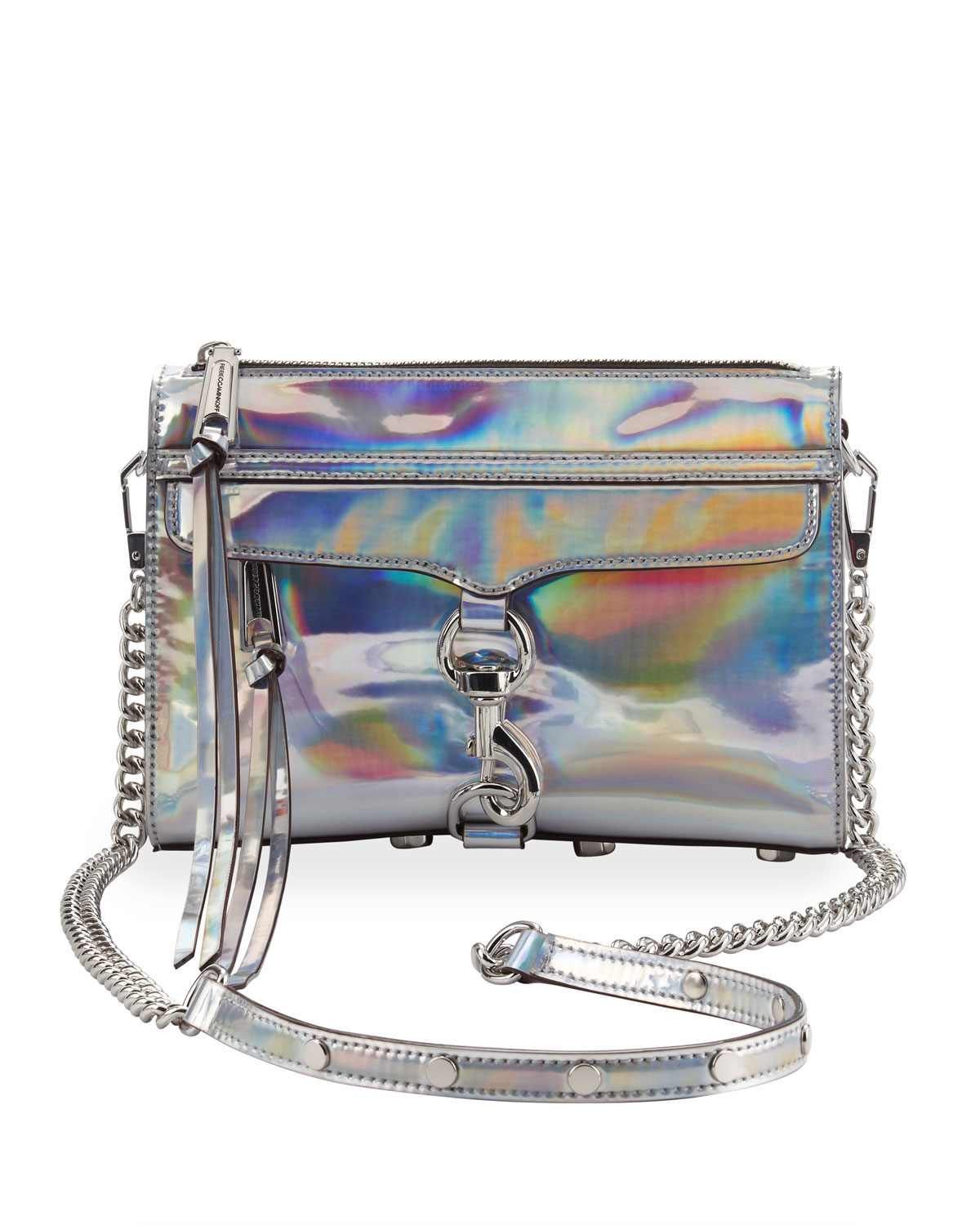Rebecca Minkoff Mini Mac Pvc Crossbody Bag in Silver | Lyst