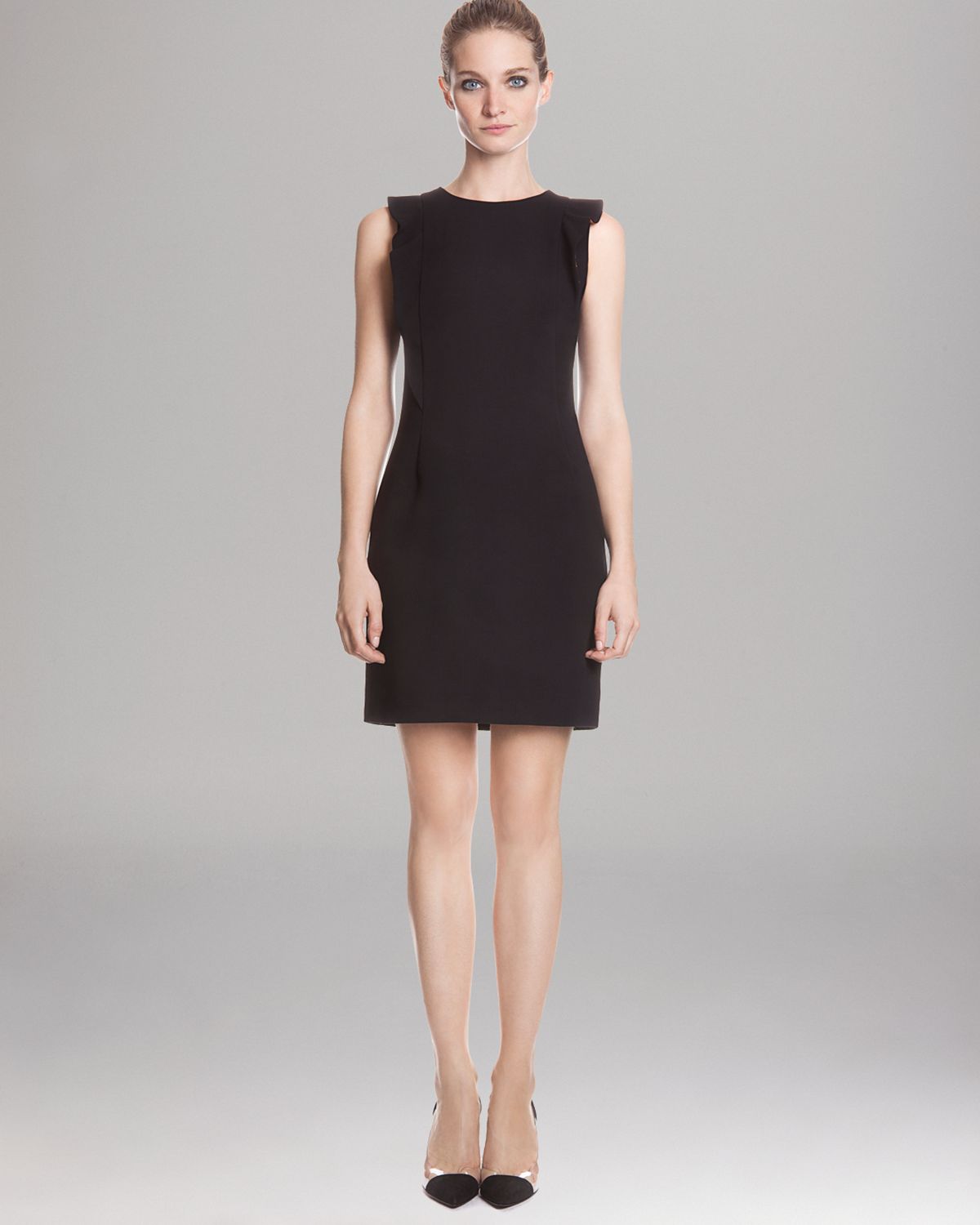 Sandro black ruffle dress Clearance