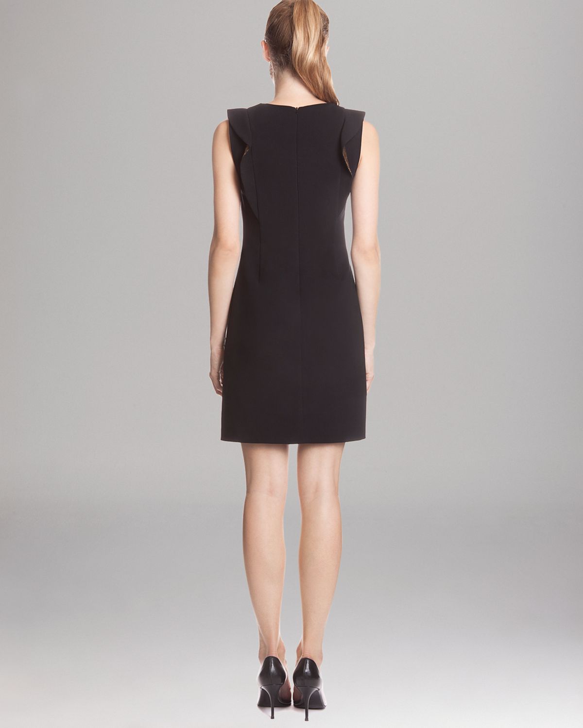sandro black ruffle dress