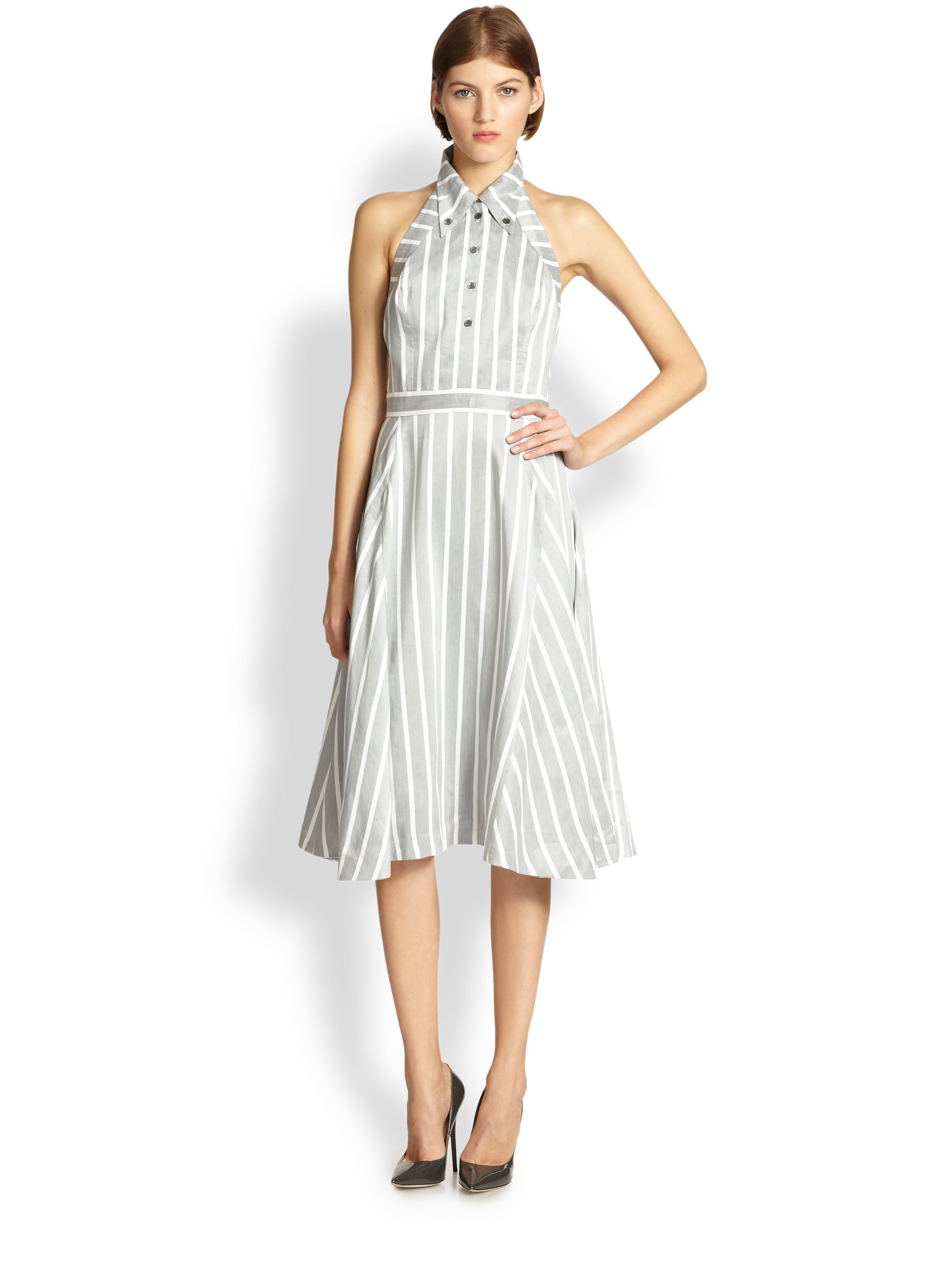 halter dress with collar