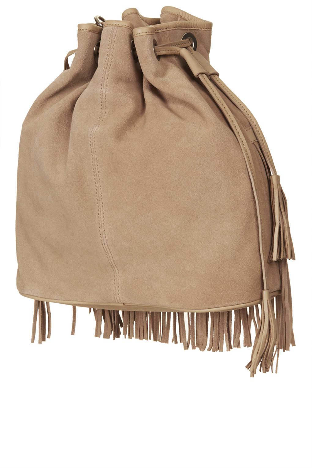 Lyst Suede Tassel Duffle Bag in Brown