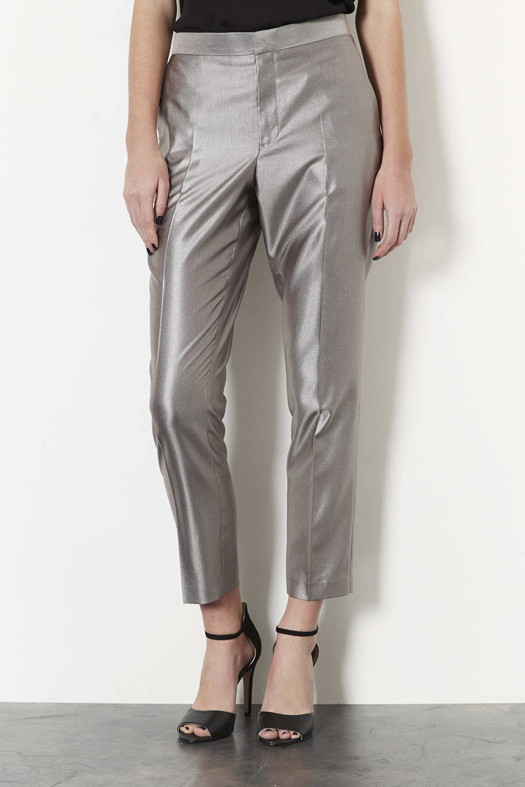 silver cigarette pants
