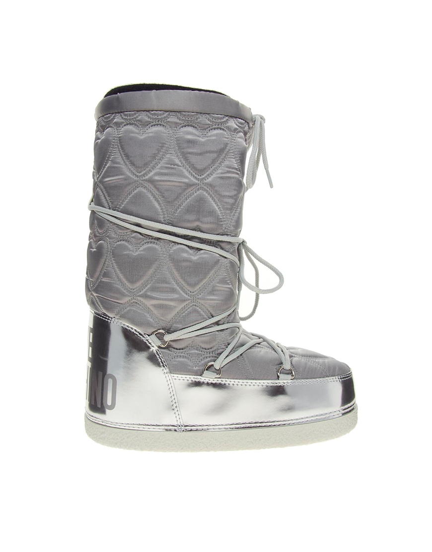 Love Moschino Love Moschino Silver Moon Boots in Metallic | Lyst