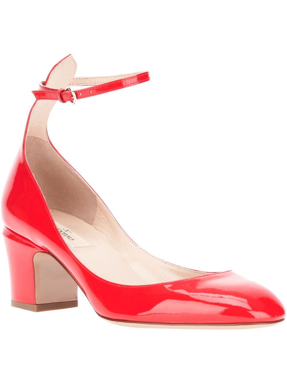 Lyst - Valentino Ankle Strap Pump in Red
