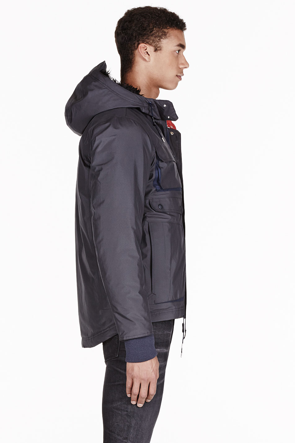 Lyst White Mountaineering Navy Down Gore_tex Luggage Jacket in Blue