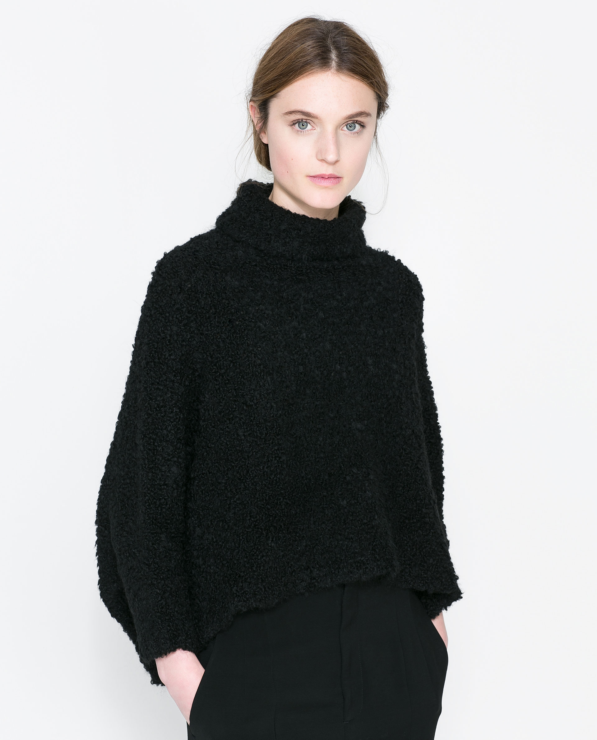 zara black v neck jumper