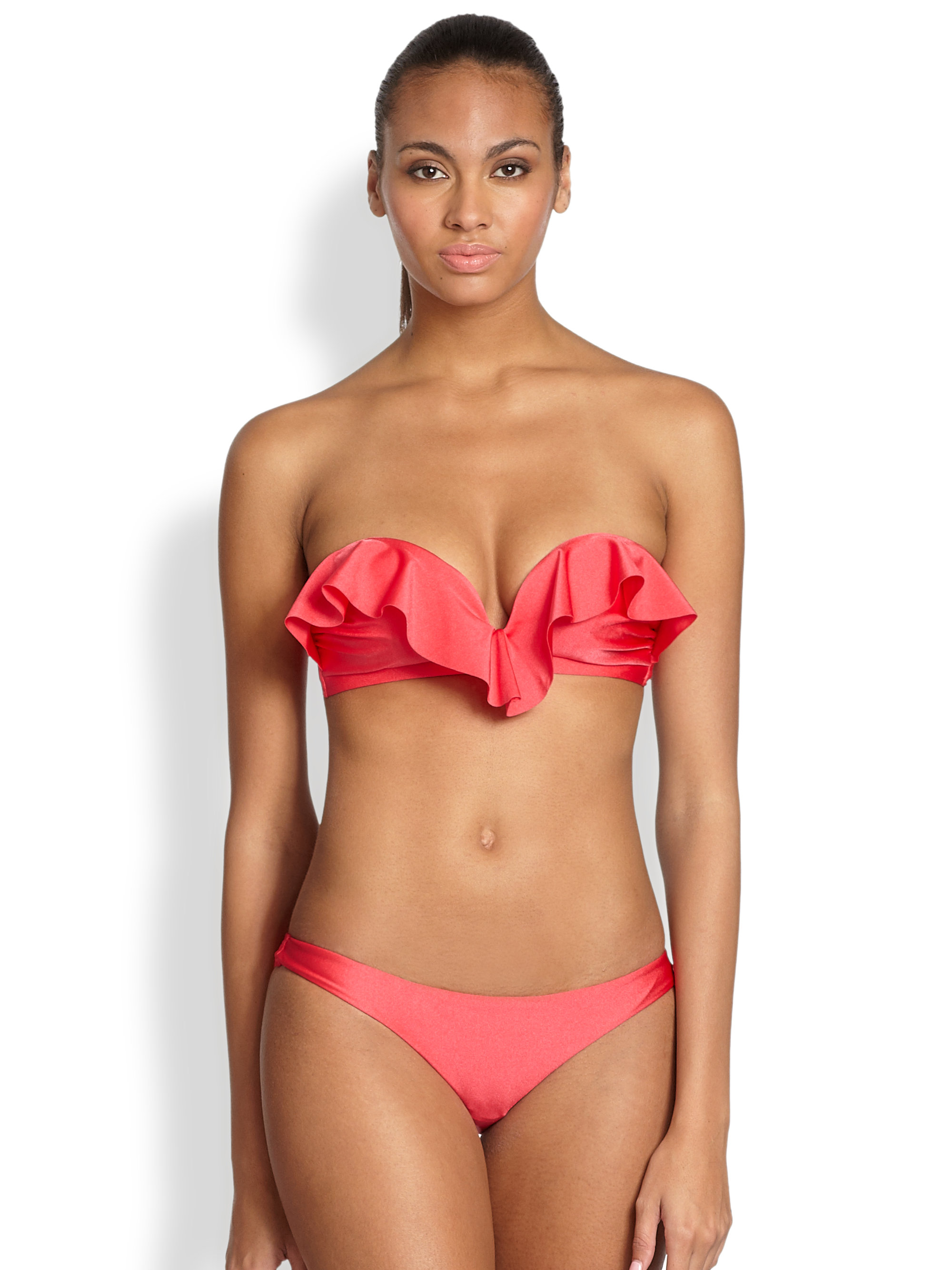 Zimmermann Frill Bandeau Bikini Top in Pink Lyst