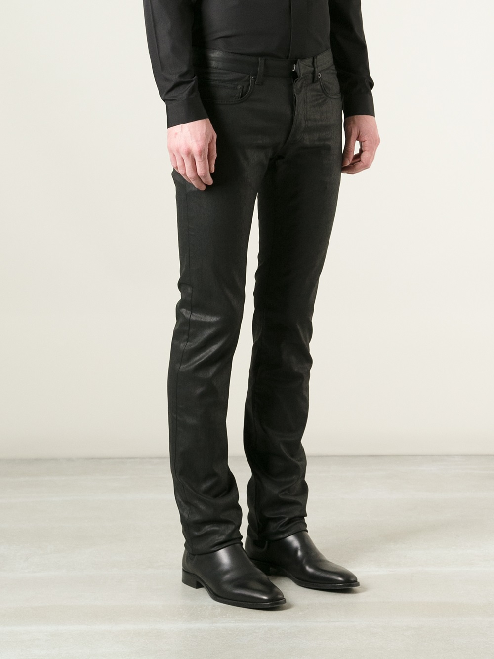 Dior Homme Coated Skinny Jeans in Black for Men | Lyst