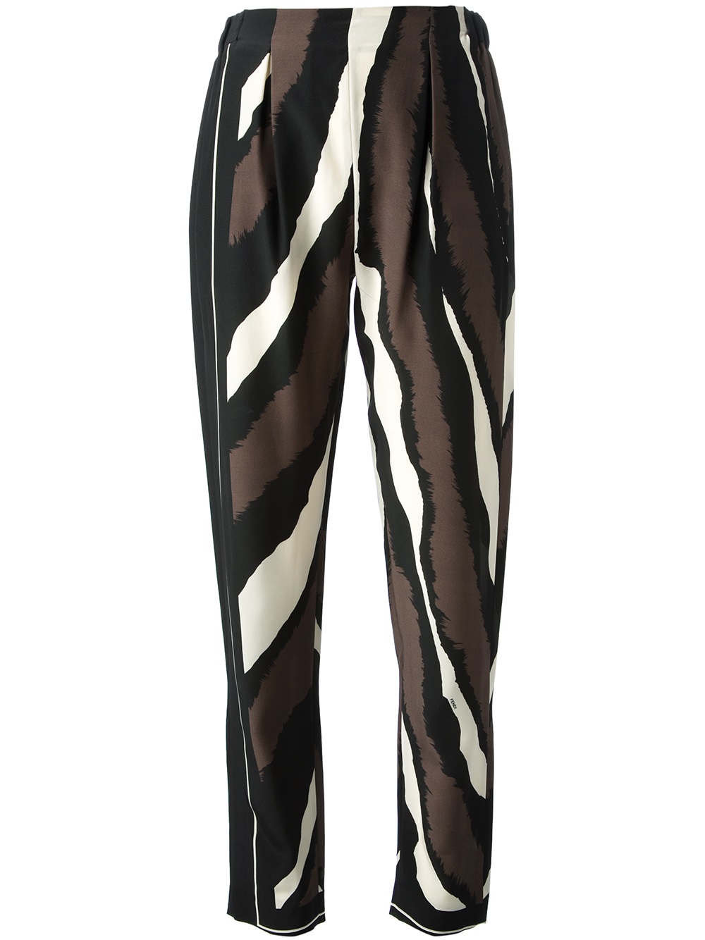 striped straight leg trousers