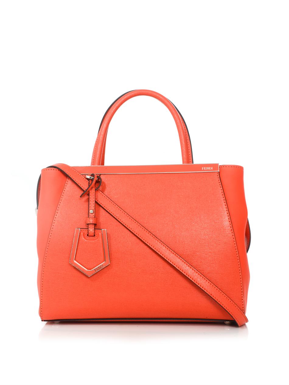Fendi 2jours Small Leather Bag in Orange - Lyst
