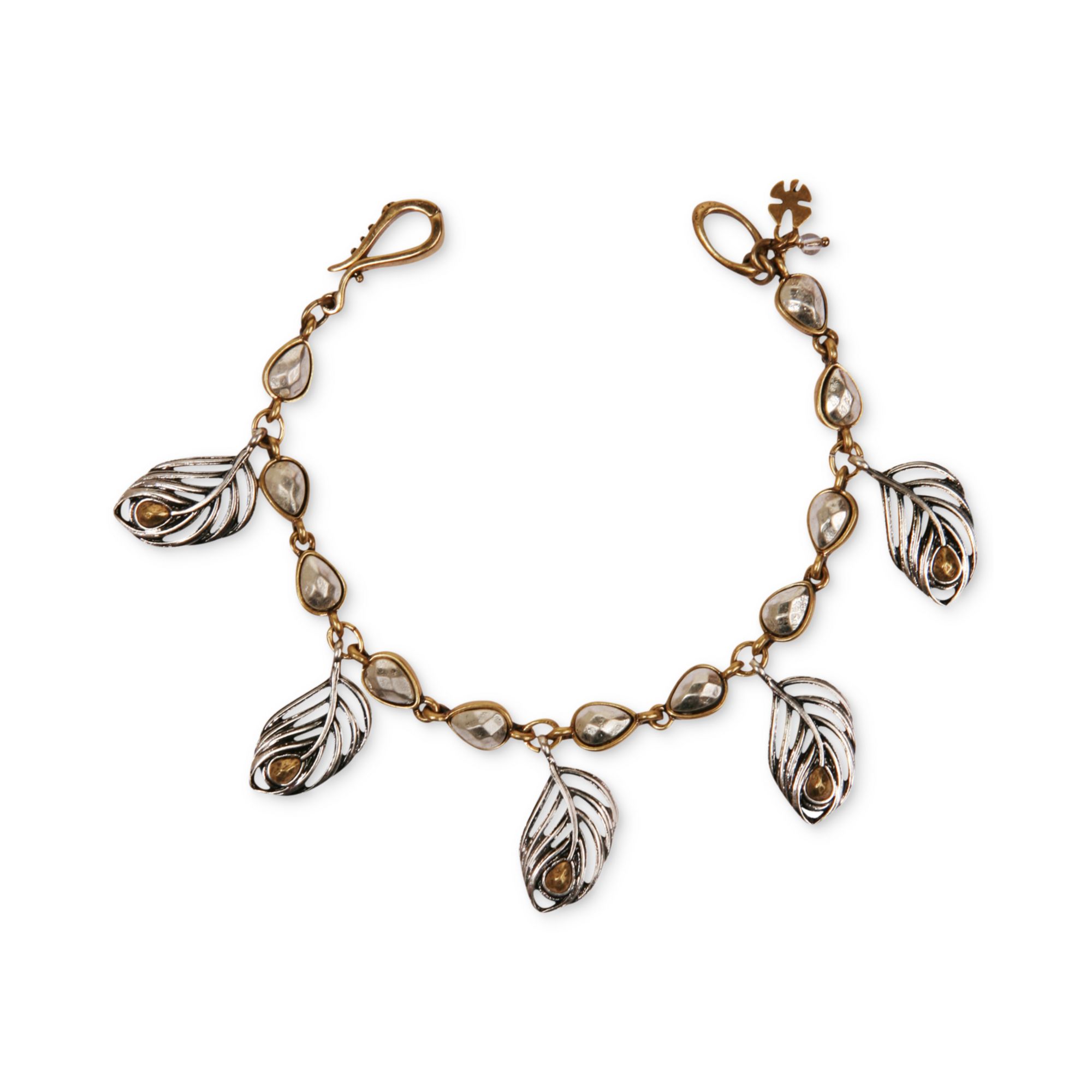 Lucky Brand Twotone Dangling Feather Charm Bracelet in Metallic Lyst