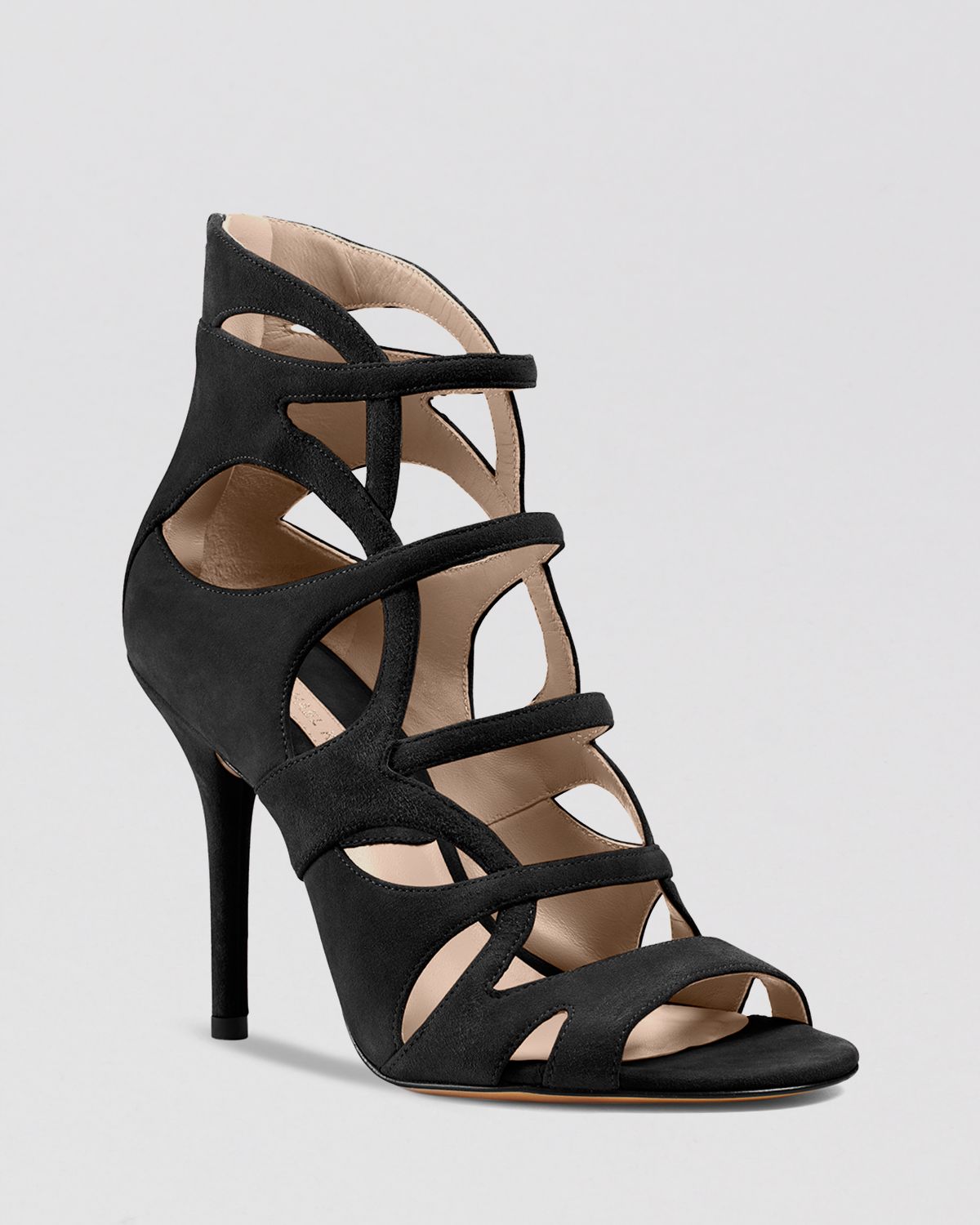 Slip shoes sent line Michael Kors Caged Sandals Casey Strappy High Heel in Black | Lyst