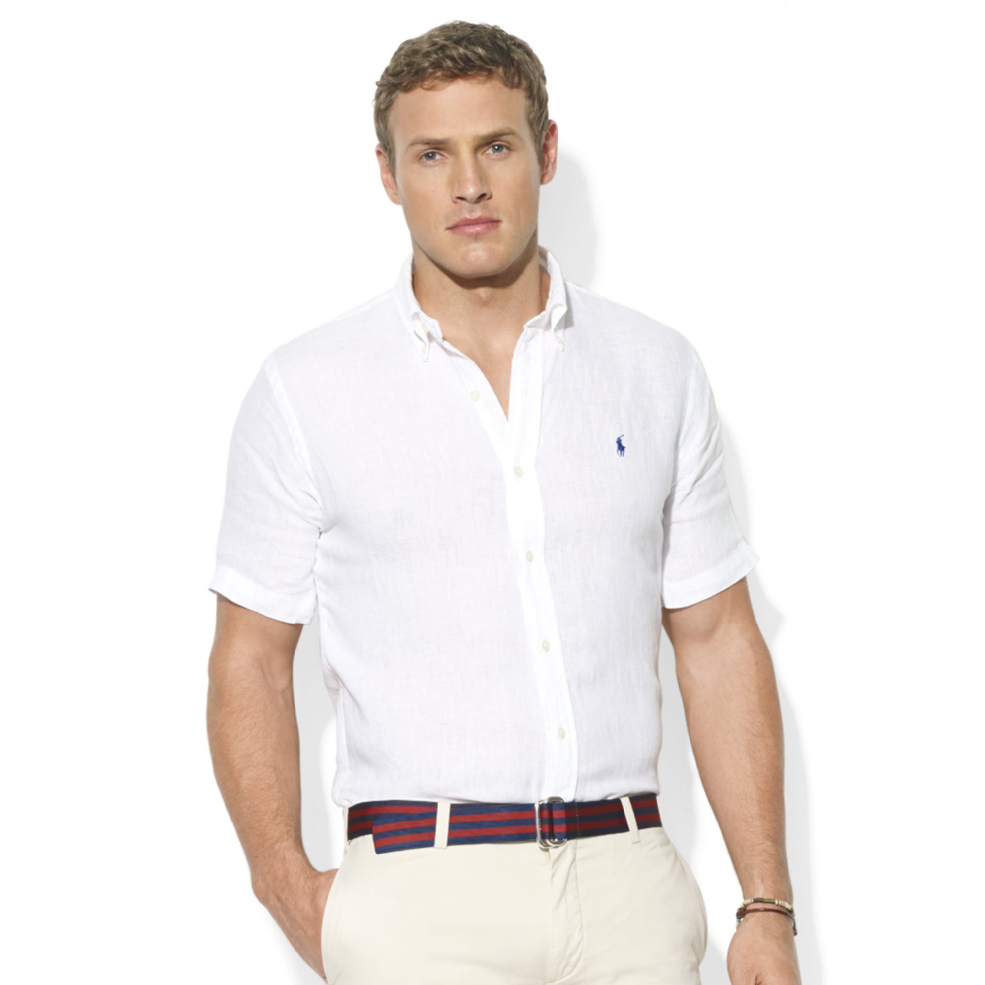 plug Respectful crown Ralph Lauren Classic Fit Short Sleeve Solid Linen Sport Shirt in White for  Men | Lyst