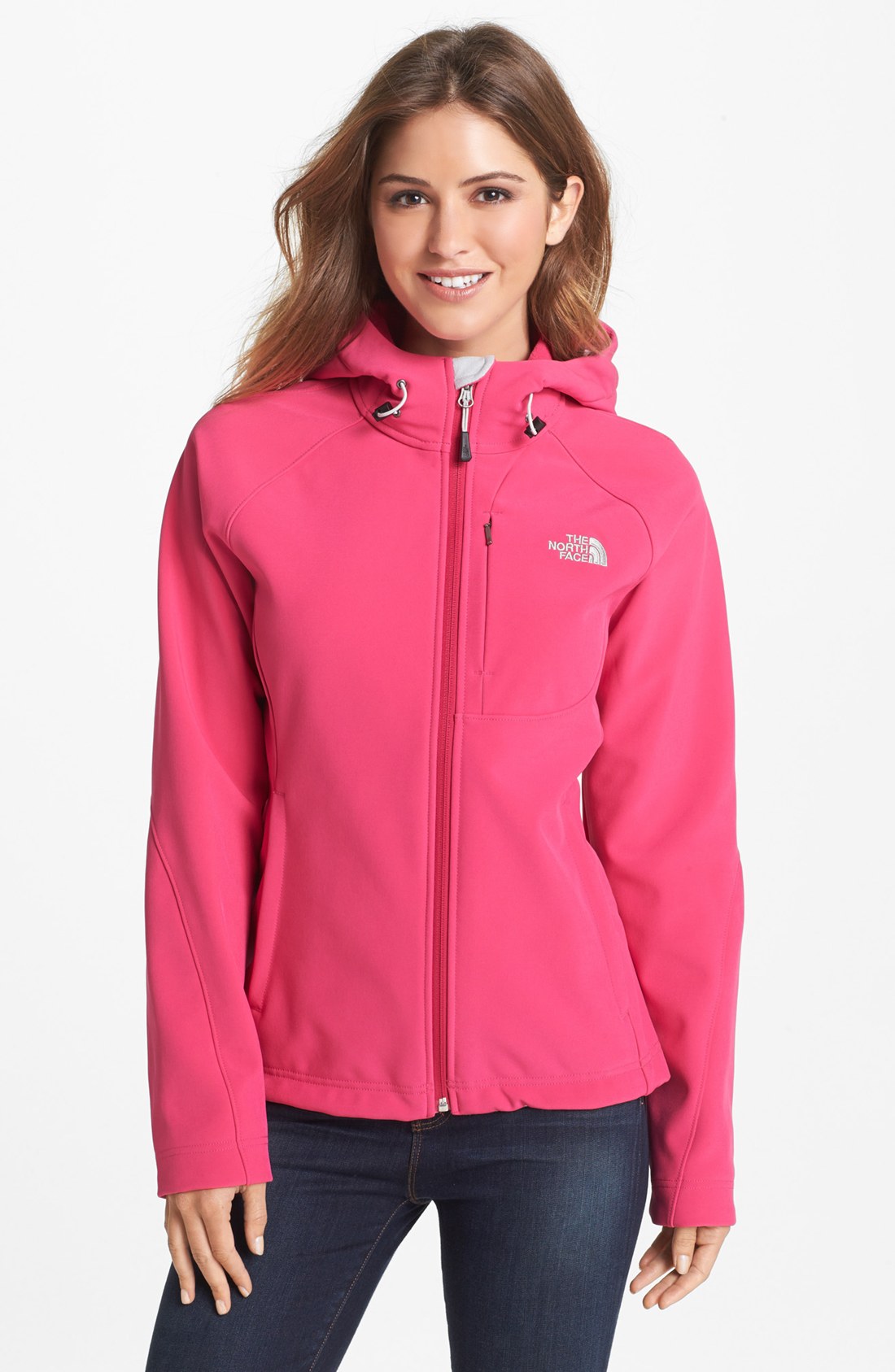 The North Face Apex Bionic Hooded Soft Shell Jacket in Pink (Passion ...