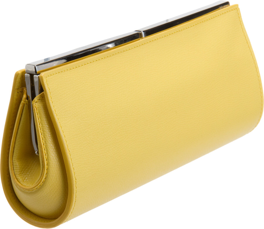 Valextra Tammy Clutch in Yellow Lyst