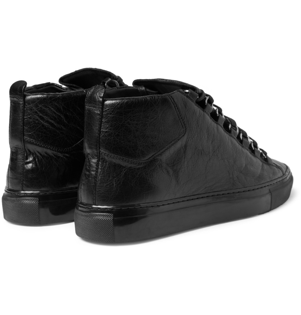 Balenciaga Arena High-Top Leather Trainers in Black for Men | Lyst
