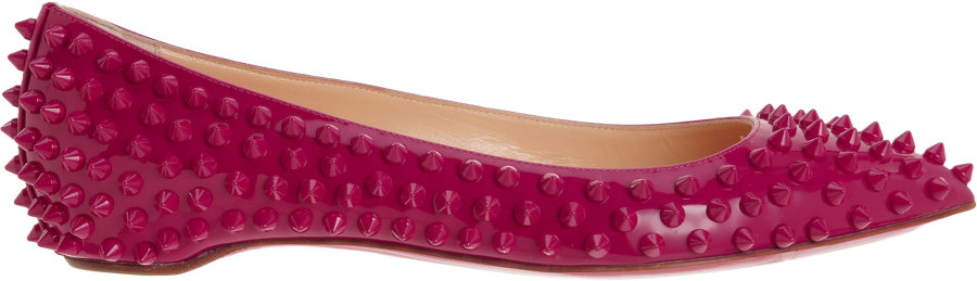 christian louboutin cheap replica shoes - christian louboutin pointed-toe Pigalle Spikes flats Pink patent ...