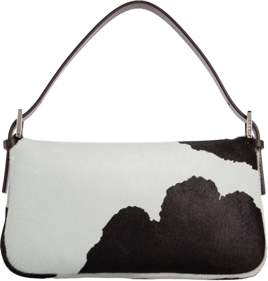 Lyst Fendi Calf Hair Cow Print Baguette Bag In Blue Gallery