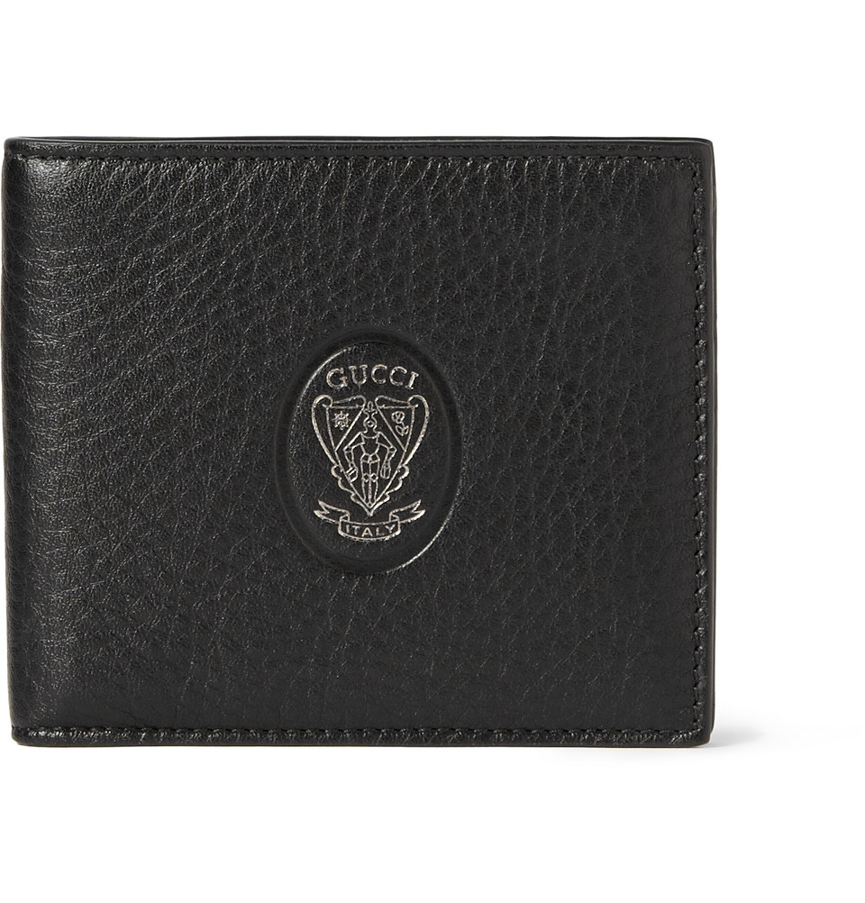 Gucci Embossed Fullgrain Leather Billfold Wallet in Black for Men | Lyst