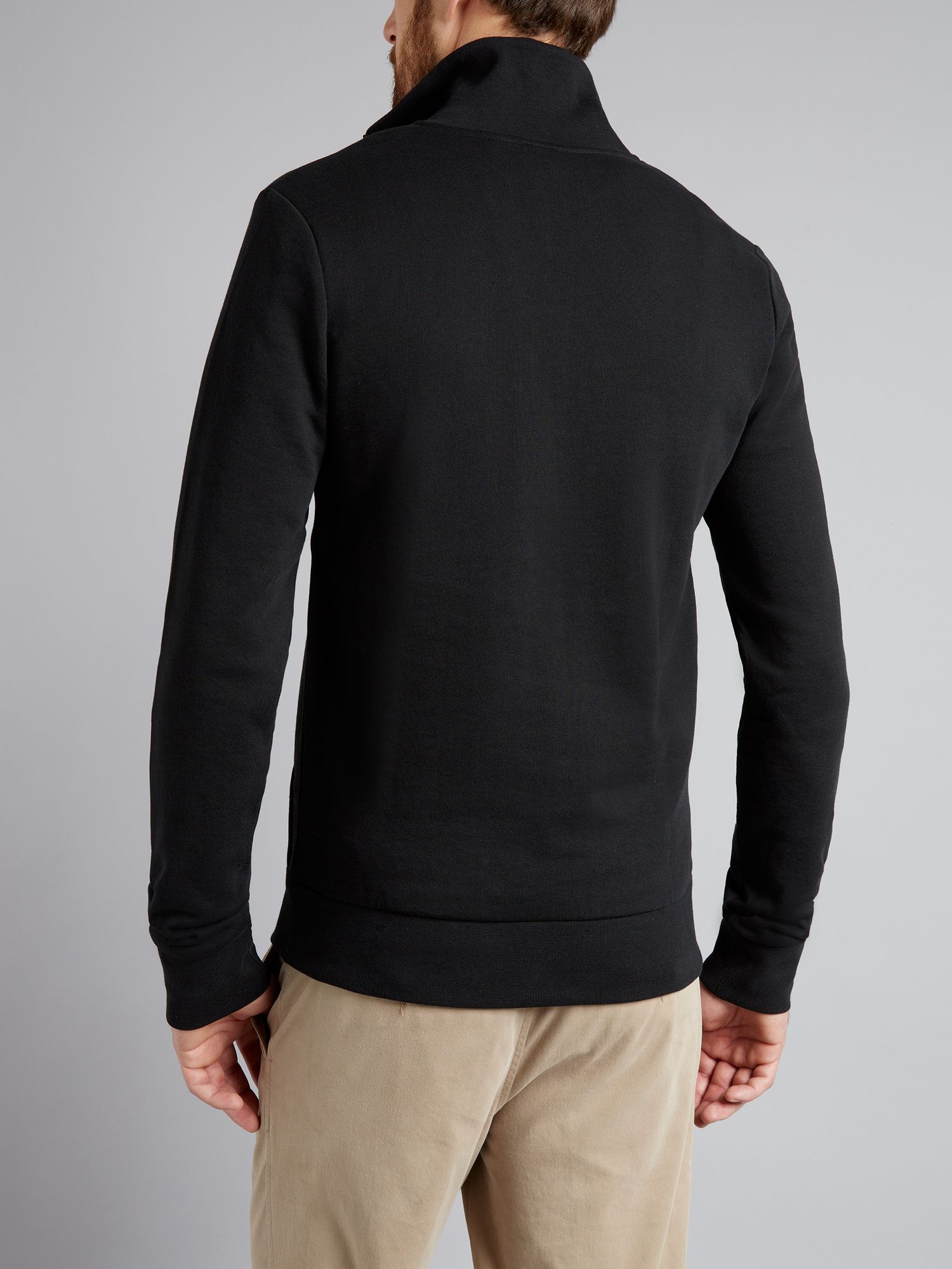 Lacoste Half Zip Fleece Sweater in Black for Men | Lyst