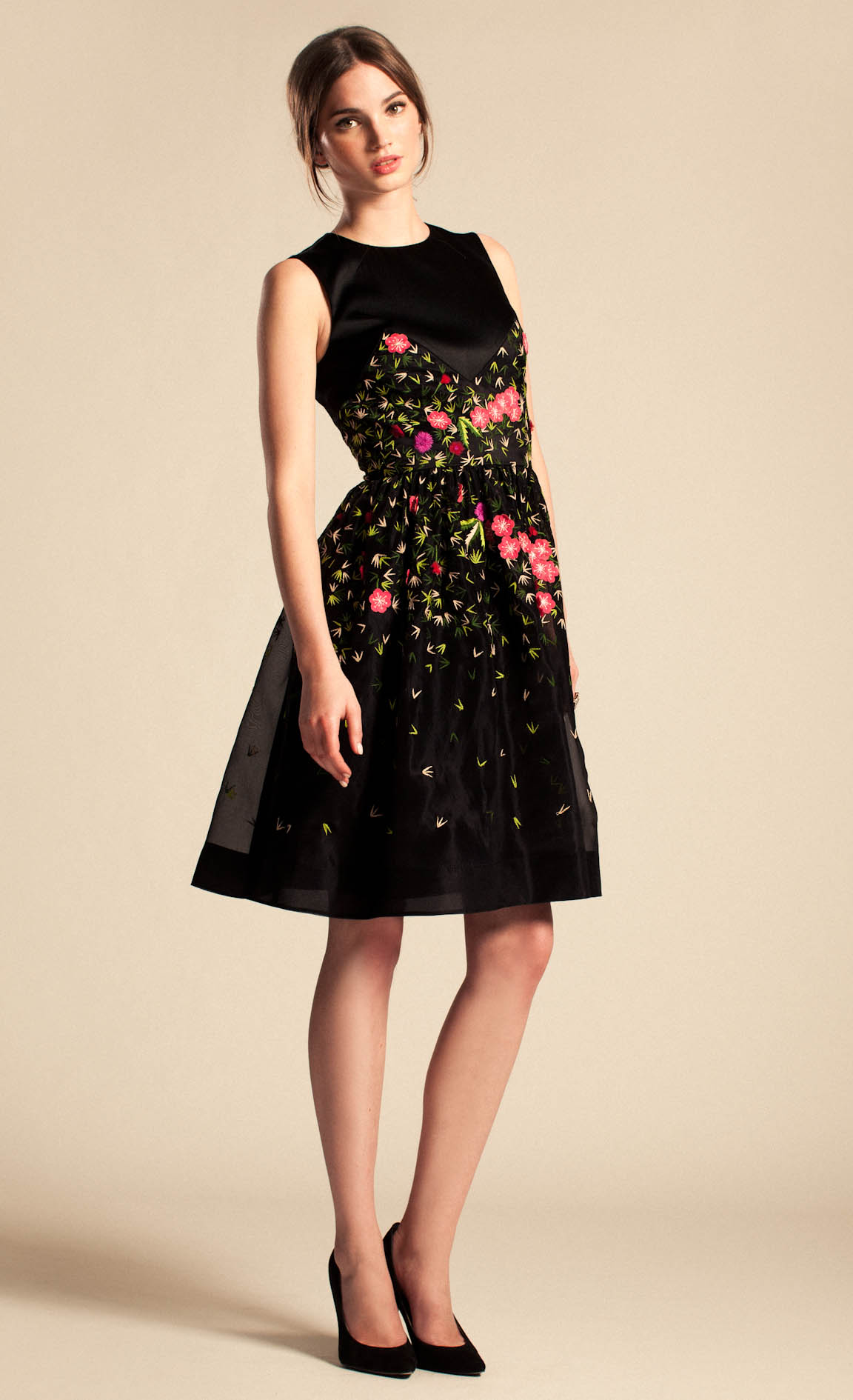 Temperley london Primrose Flared Dress in Black | Lyst