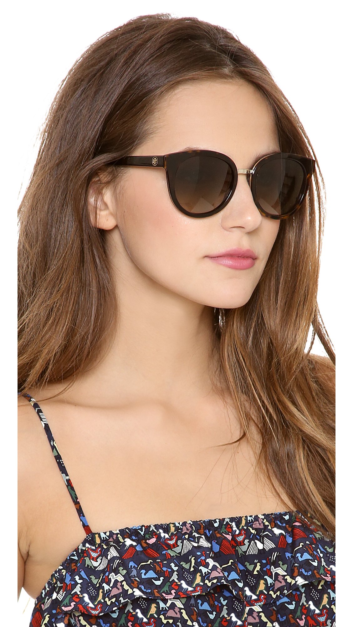 Tory Burch Eclectic Sunglasses - Tortoise/Brown Gradient | Lyst