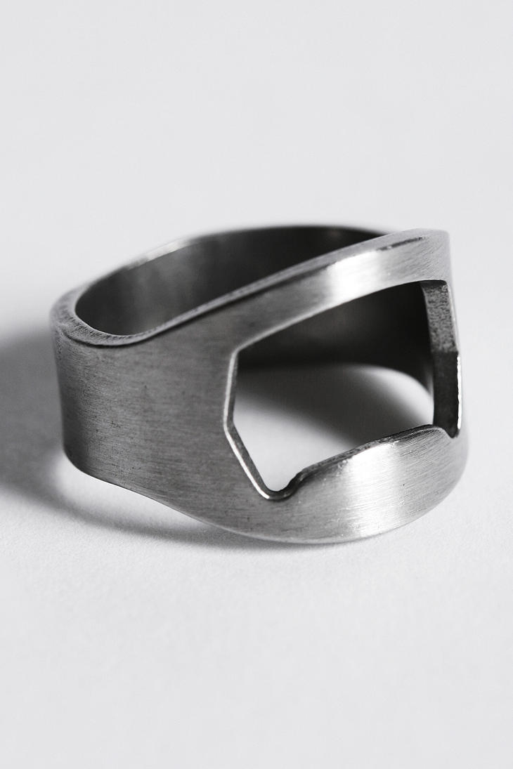 Urban Outfitters Beer Bottle Opener Ring in Metallic for Men | Lyst