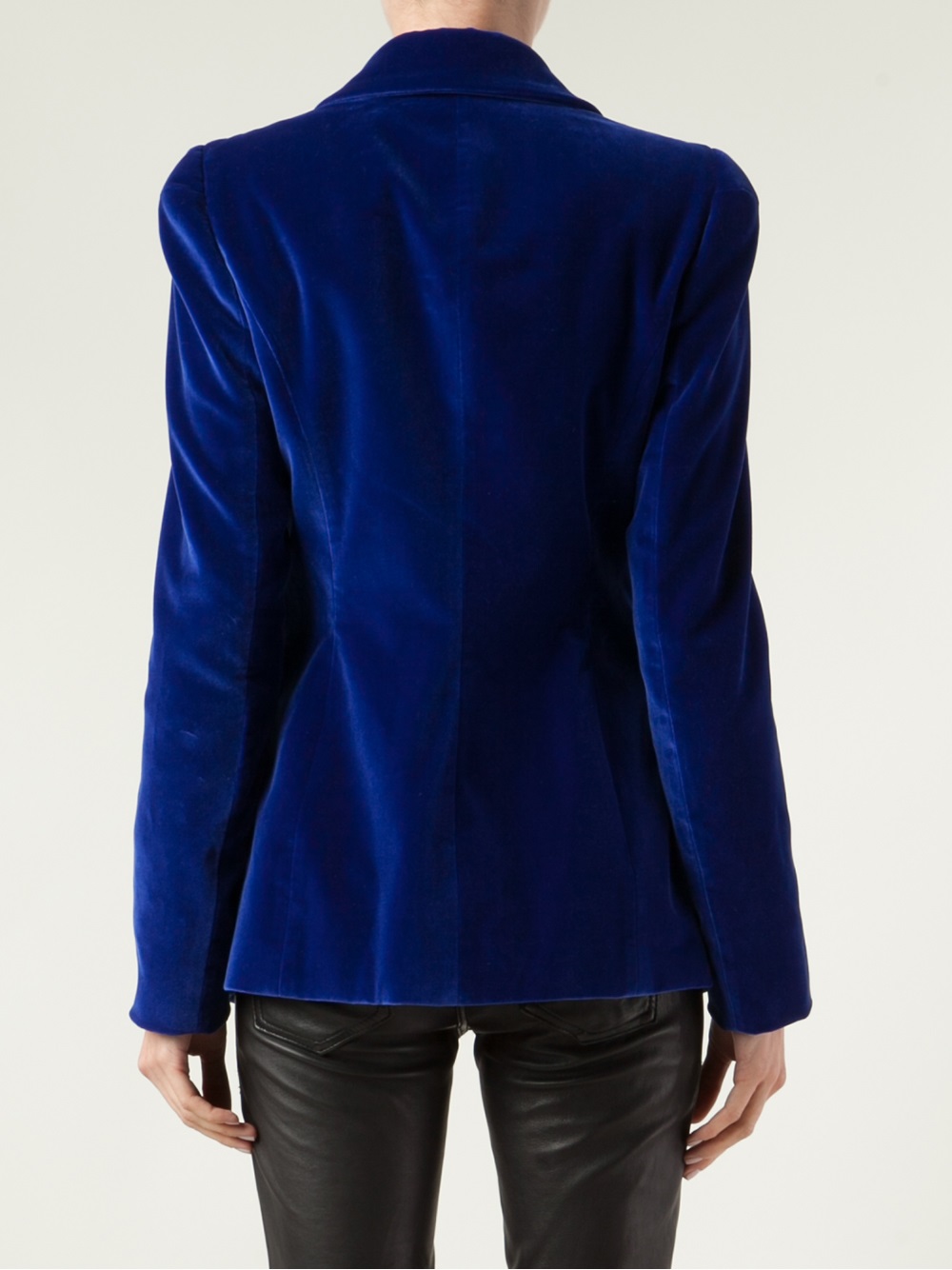 Alexander McQueen Velvet Blazer in Blue - Lyst