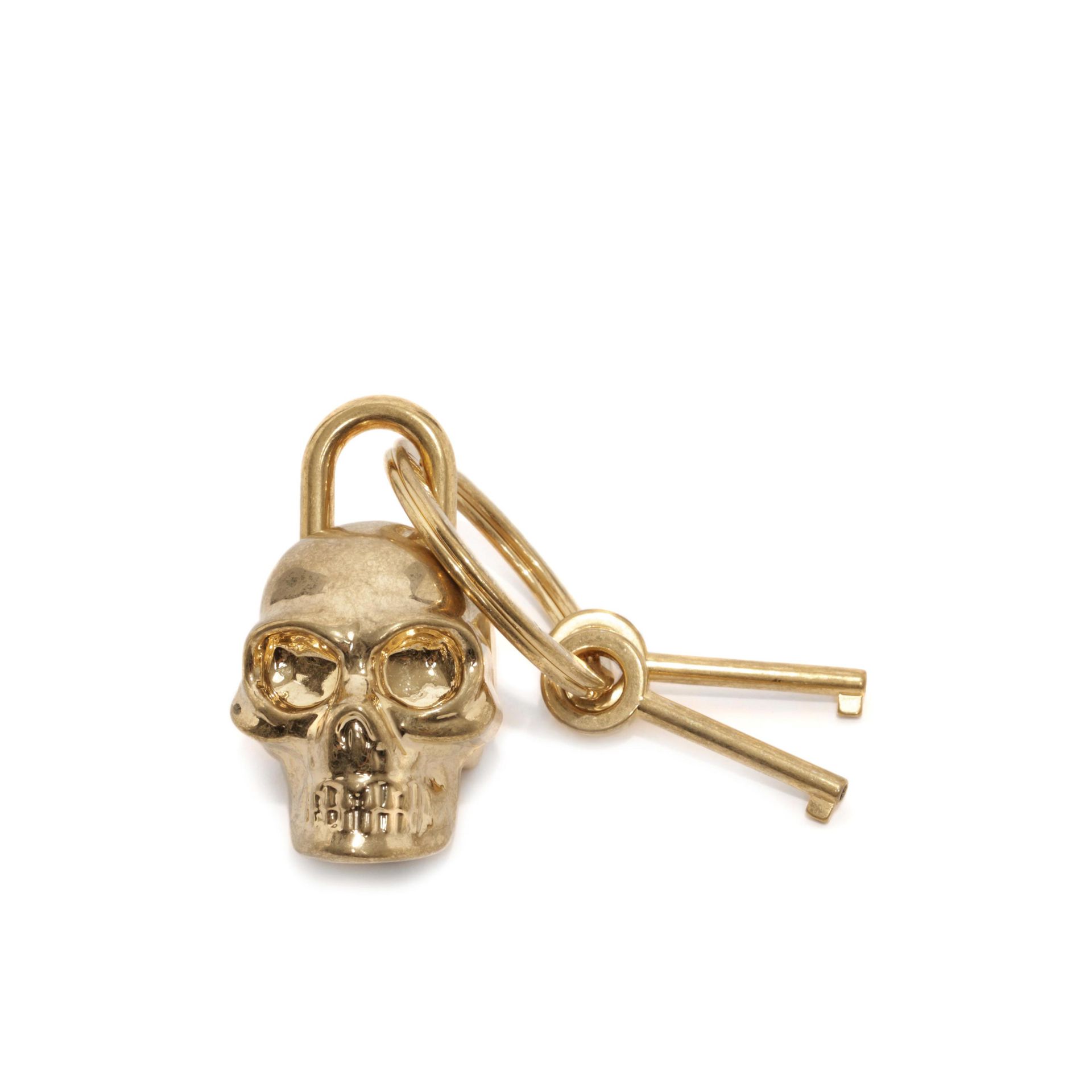 Alexander McQueen Skull Padlock Keyring in Gold (Metallic) - Lyst