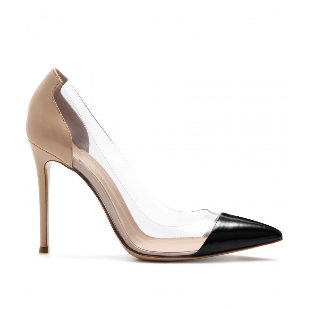 Lyst - Gianvito rossi Leather and Transparent Pumps in Black