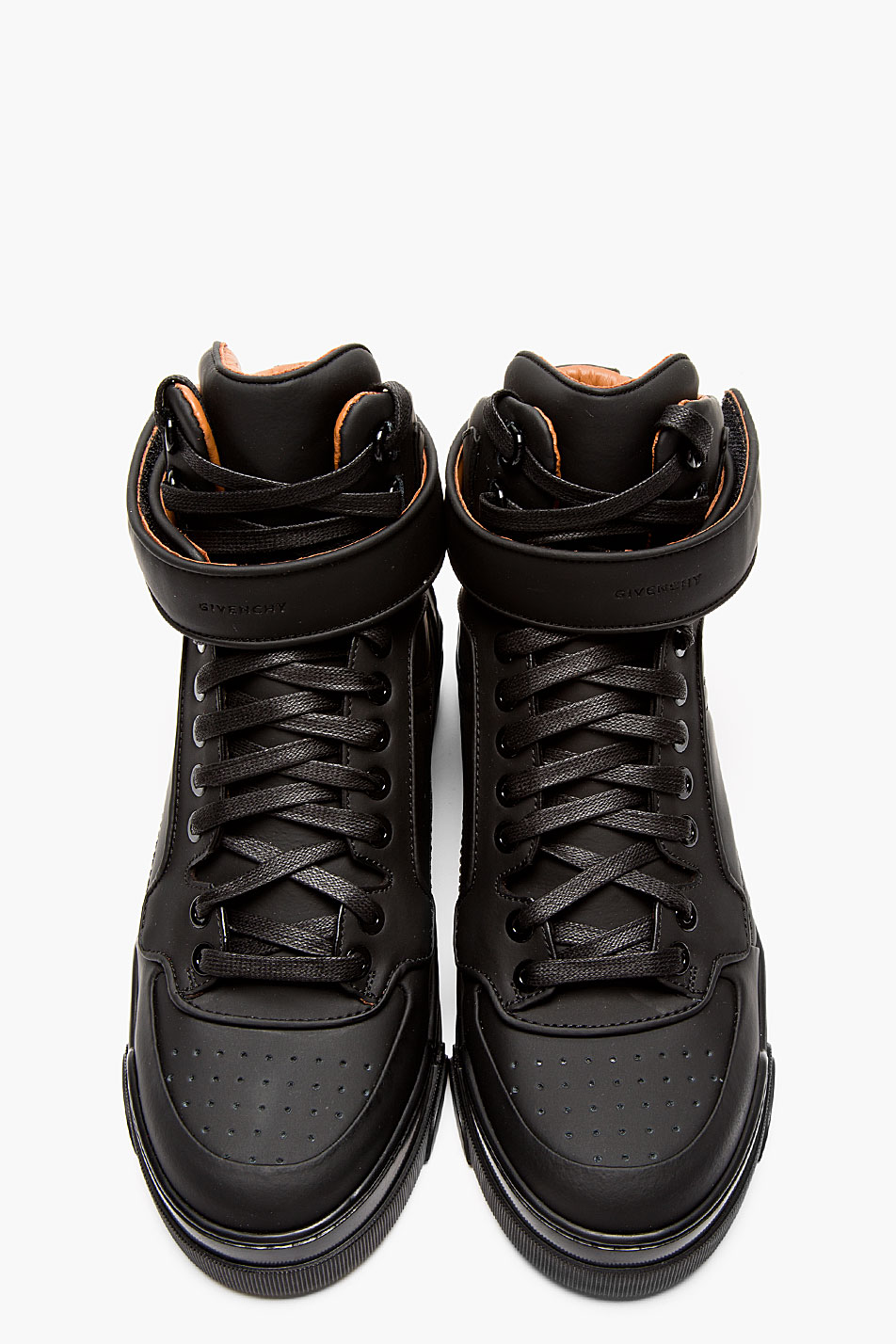 Lyst - Givenchy Black Matte Leather High_top Tyson Sneakers in Black