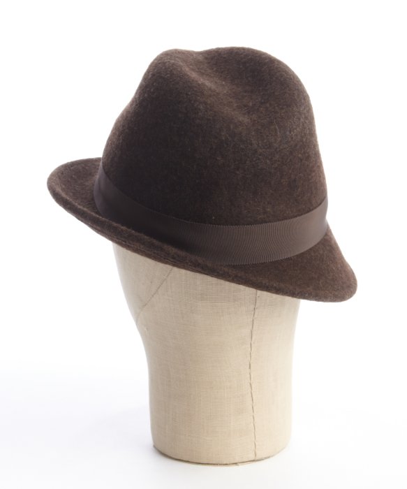 Lyst Grace hats Chocolate Wool Felt Asymmetrical Brim Hat in Brown