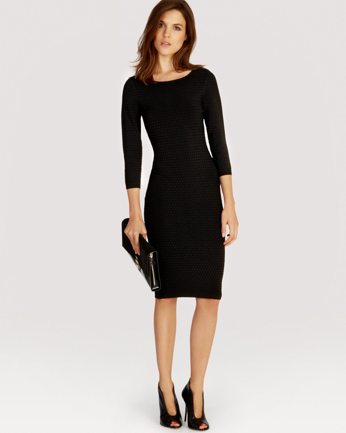 karen millen black long sleeve dress