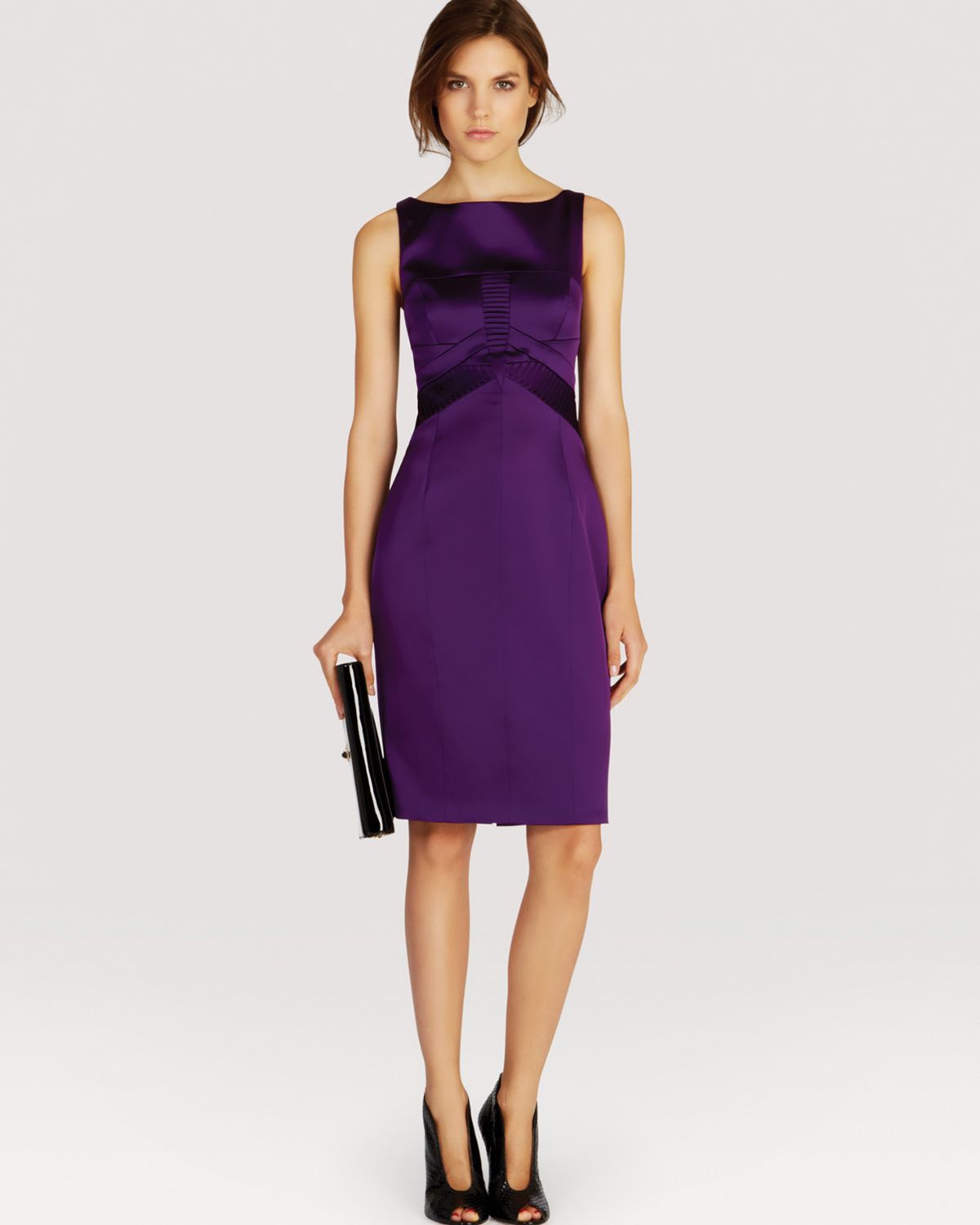 Lyst - Karen Millen Dress Sharp Satin in Purple