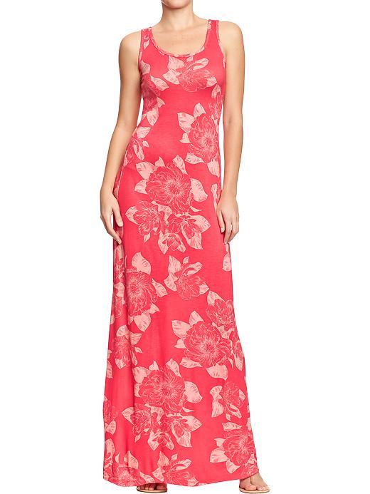 Old Navy Jersey Tank Maxi Dresses in White (Pink Floral) | Lyst