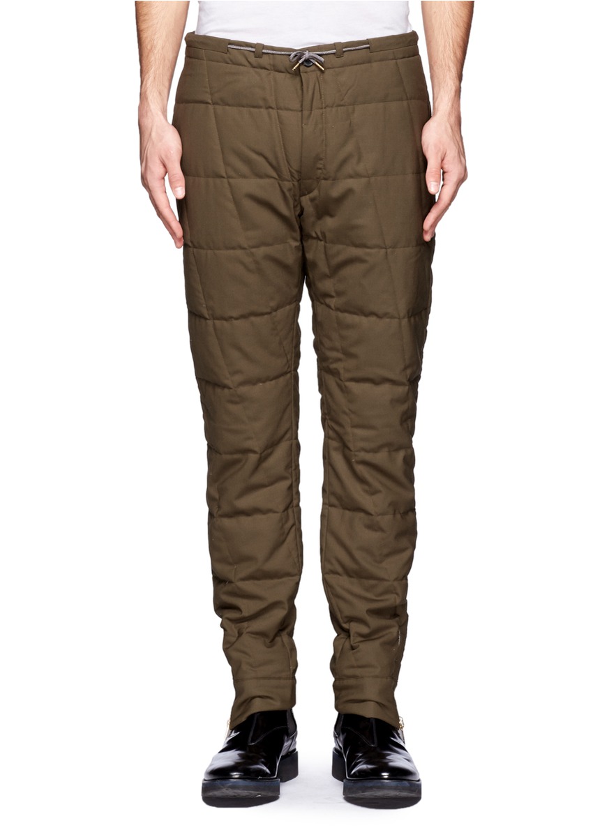 Paul Smith Quilted Down Straight-leg Pants in Green for Men - Lyst