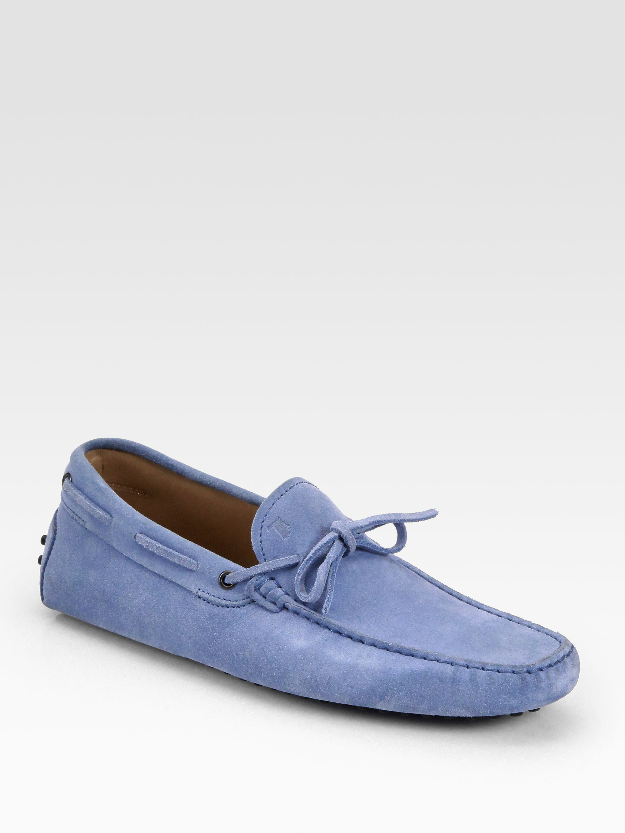 tod's light blue loafers