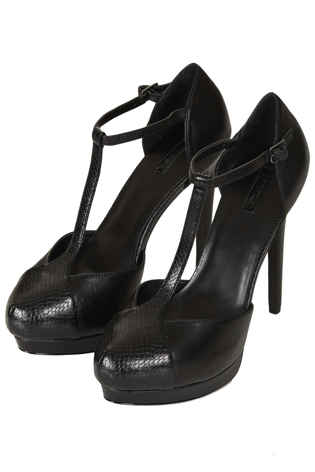 TOPSHOP Swiss Tbar Platform Shoes in Black - Lyst