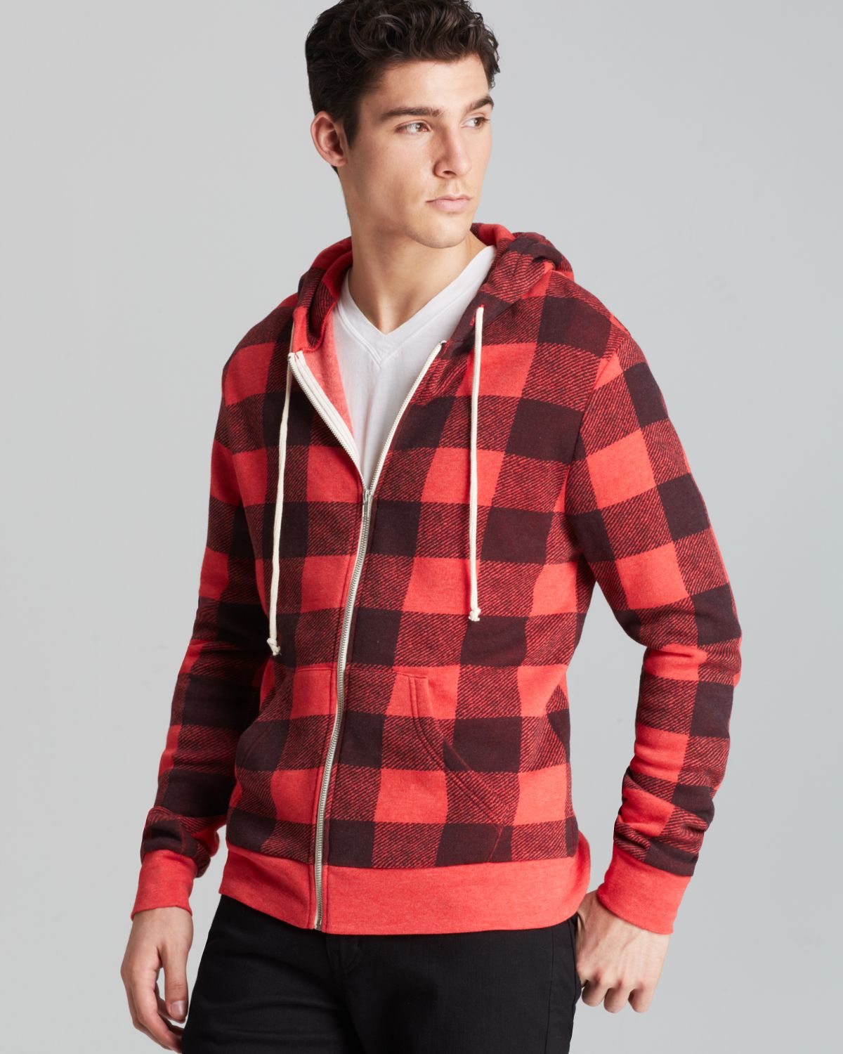 plaid pullover hoodie