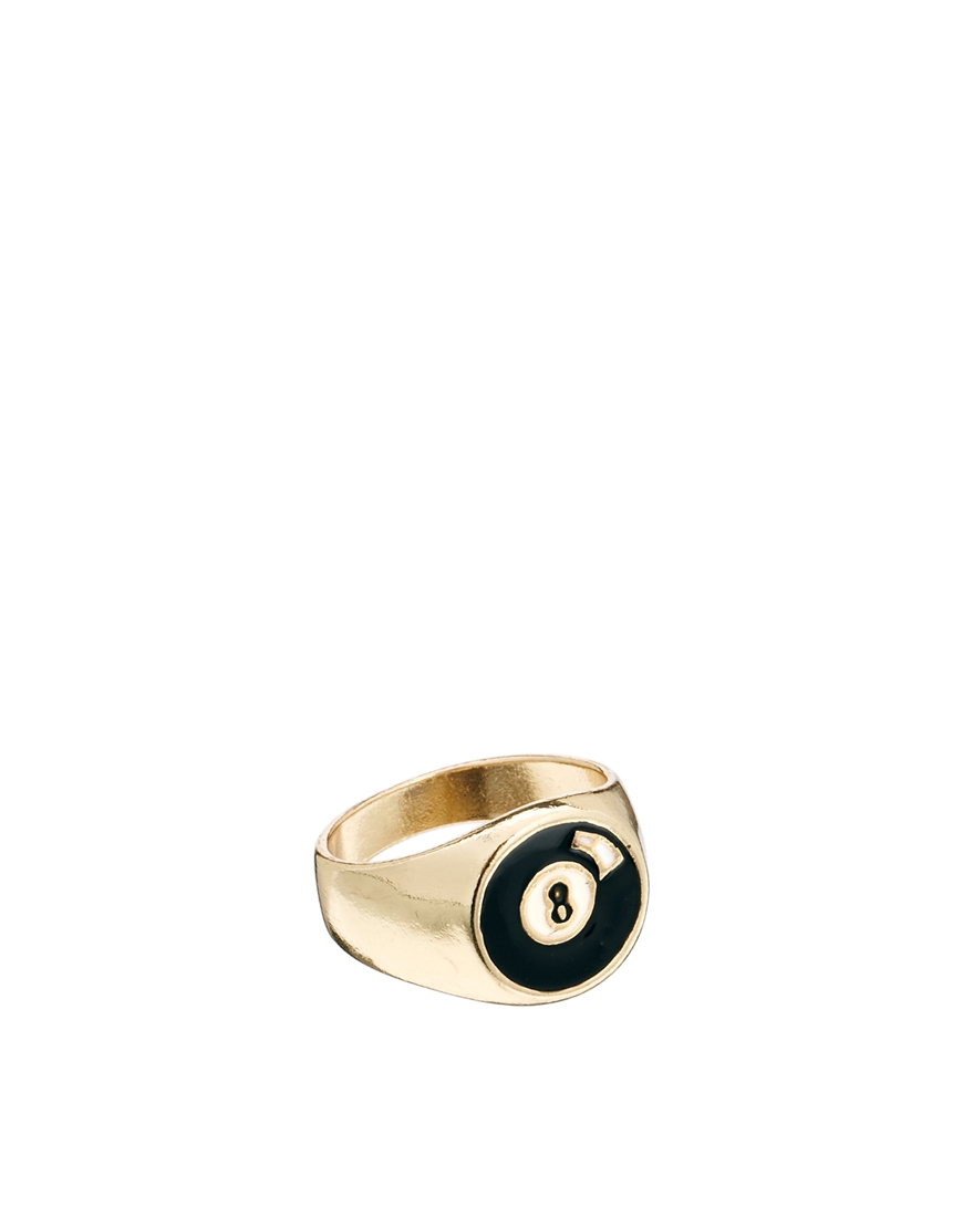 ASOS Ring with 8 Ball in Metallic for Men Lyst