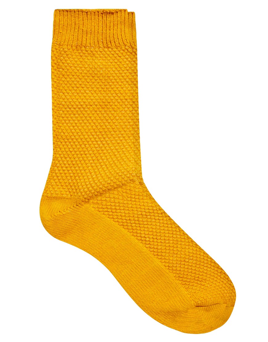 Lyst - Asos Waffle Socks in Yellow for Men