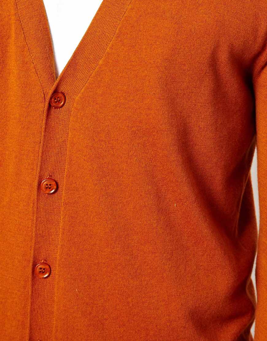 ASOS Cardigan in Orange for Men - Lyst