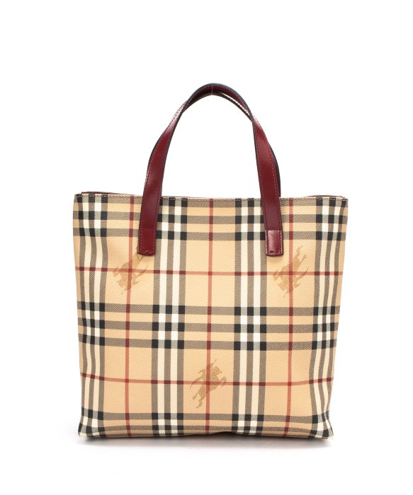 Lyst - Burberry Beige Nova Check Canvas Vintage Tote in Natural