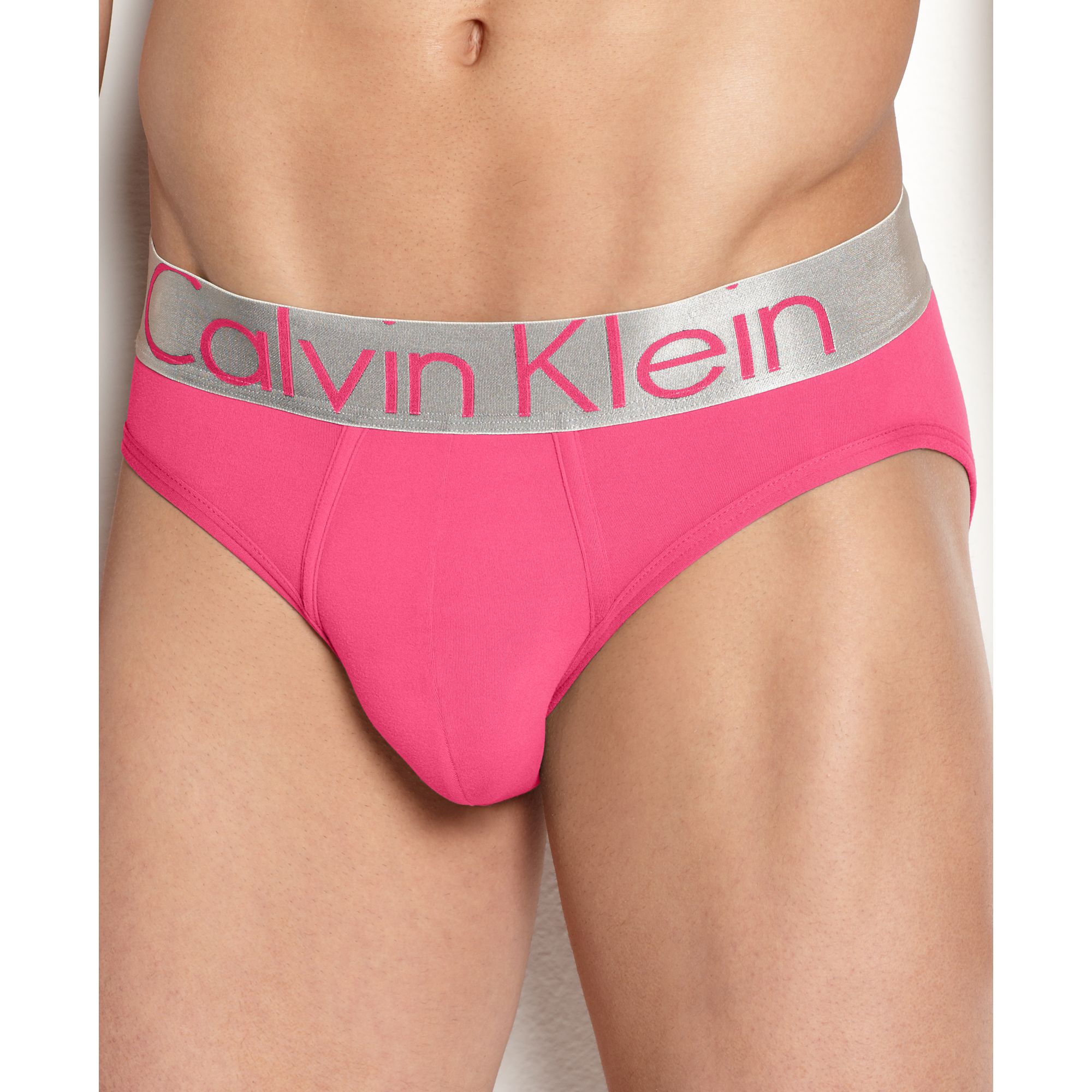 Calvin Klein Steel Microfiber Hip Brief in Pink for Men | Lyst