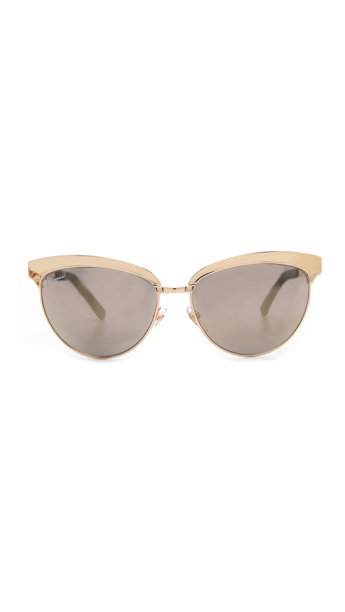 Lyst Gucci Mirrored Cat Eye Sunglasses In Metallic