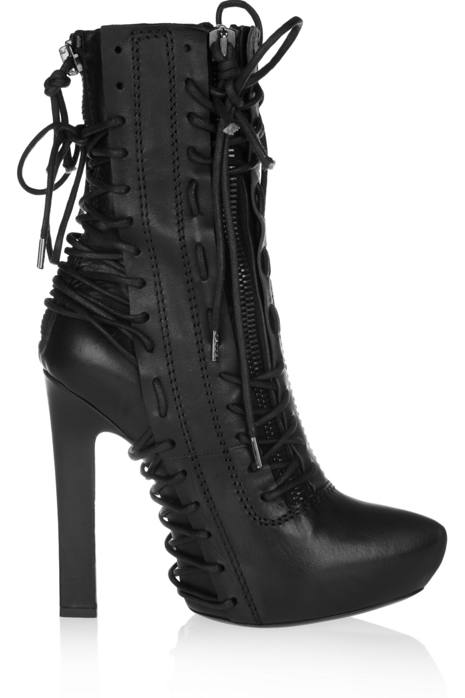 Lyst Haider ackermann Laceup Leather Ankle Boots in Black