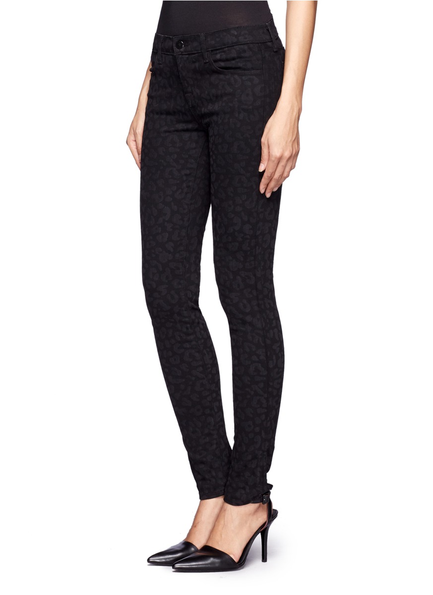 J Brand Skinny Leopard Print Jeans - Lyst