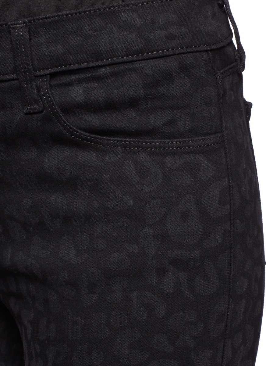 black animal print jeans